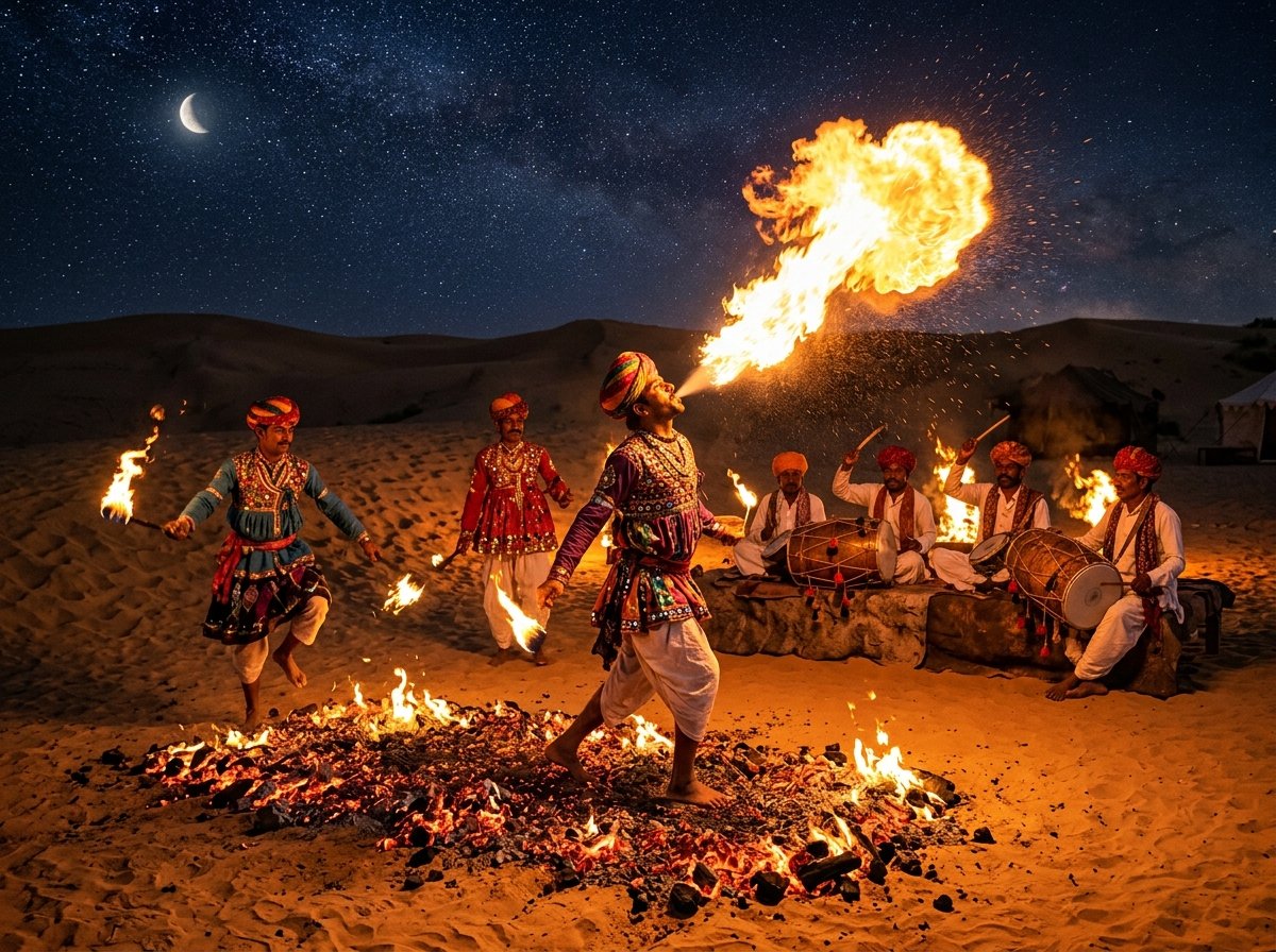 Thar Desert Fire Dancing on Embers
